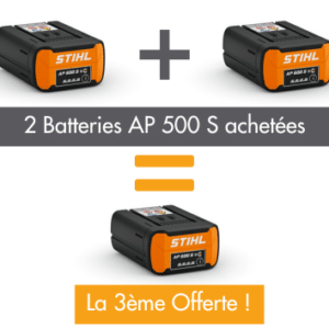 2 Batteries STIHL AP 500S achetées, la troisième offerte