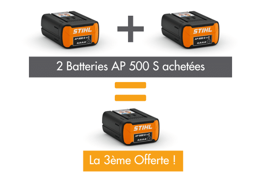 2 Batteries STIHL AP 500S achetées, la troisième offerte